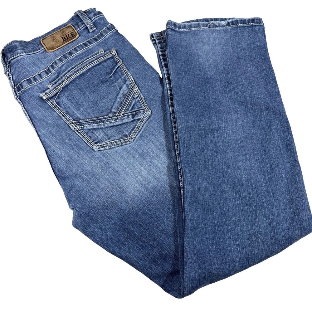 BKE Tyler Straight 34x30 Washed Blue Jeans Western Workwear Men’s Great